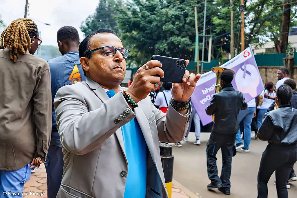 Marchers carrying the World Lupus Day 2026 banner through Nairobi