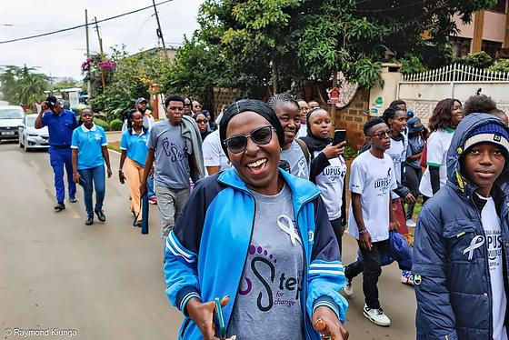 The walk moving through Nairobi in purple and white