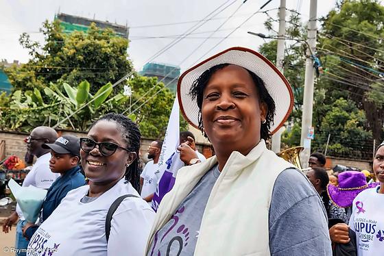 A warrior smiling during the community walk
