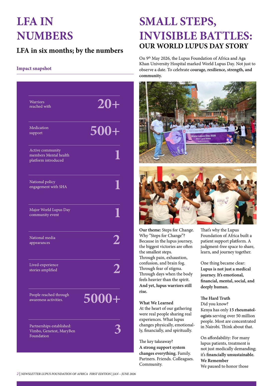Page 2 of 12: LFA in numbers, and our World Lupus Day story